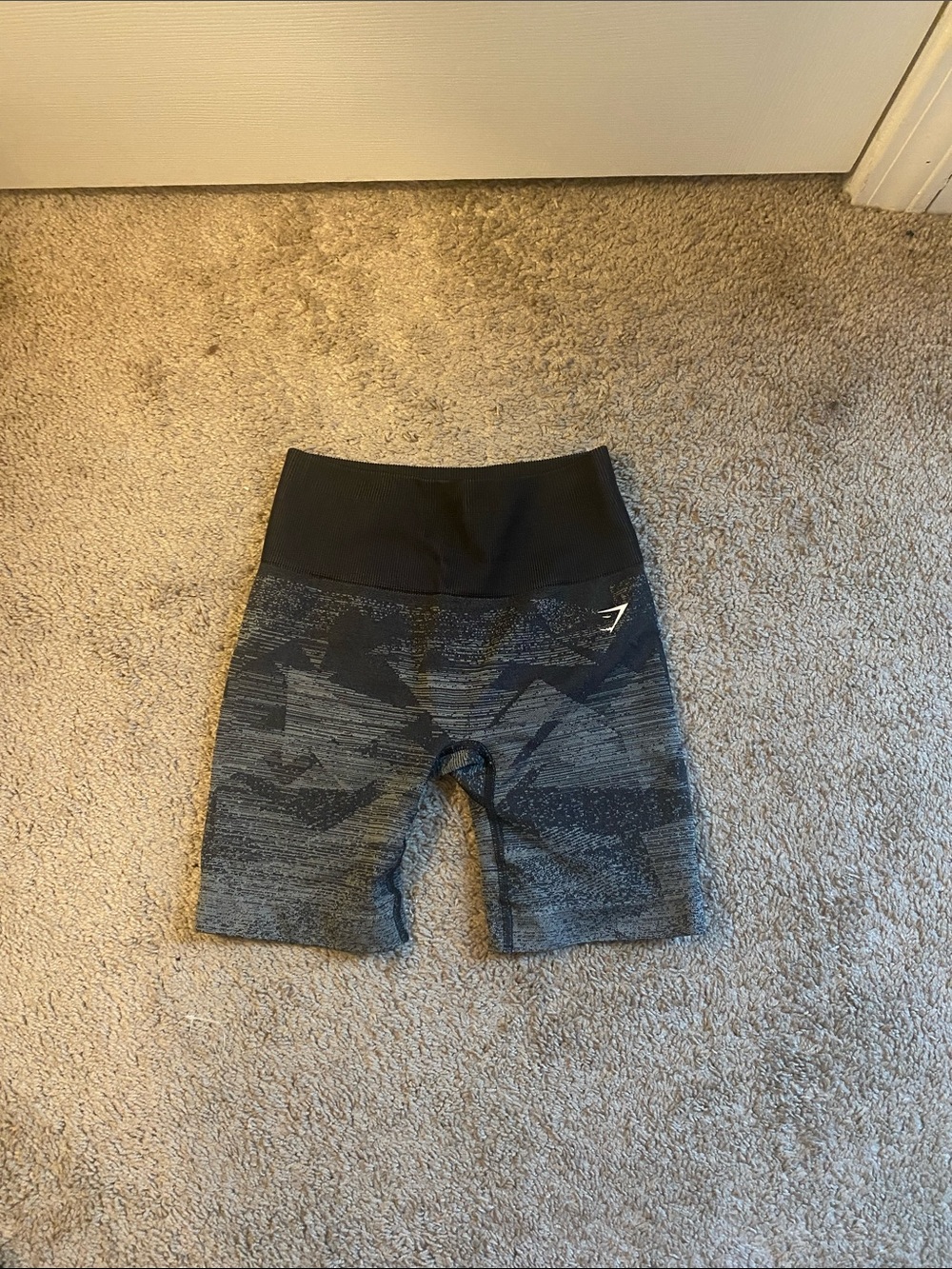 Gymshark Black and Charcoal Seamless High-Rise Training Shorts